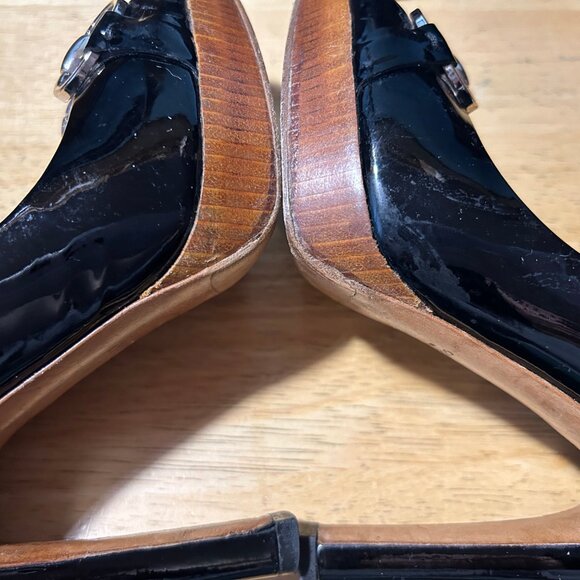 Women Gucci Black Patent Leather Horsebit Peep Toe Platform Heels 6 - Picture 16 of 16